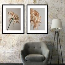 Kit 2 Quadros Grandes Crisântemos Bege - 60x48cm Kit 2 Quadros Grandes Crisântemos Bege - 60x48cm