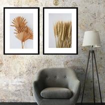 Kit 2 Quadros Grandes Folhas Secas - 60X48Cm