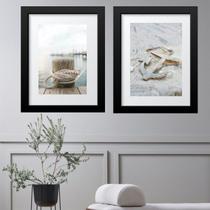 Kit 2 Quadros Grandes Praia Âncora - 60x48cm Kit 2 Quadros Grandes Praia Âncora - 60x48cm
