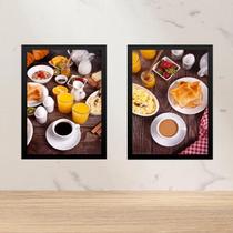 Kit 2 Quadros Gravuras Café Da Manhã 45X34Cm - Com Vidro Kit 2 Quadros Gravuras Café Da Manhã 45X34Cm - Com Vidro