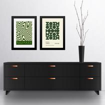 Kit 2 Quadros Gravuras Matisse Verdes 33x24cm - com vidro