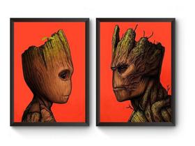 Kit 2 Quadros Groot Bebê Vs Groot Kit 2 Quadros Groot Bebê Vs Groot