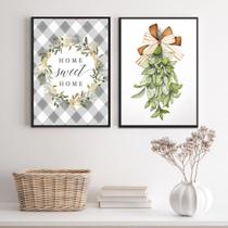Kit 2 Quadros Home Sweet Home - Plantinha 45x34cm - com vidro Kit 2 Quadros Home Sweet Home - Plantinha 45x34cm - com vidro