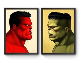 Kit 2 Quadros Hulk Vermelho Vs Hulk