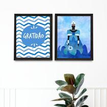 Kit 2 Quadros Iemanjá - Gratidão 33X24Cm Kit 2 Quadros Iemanjá - Gratidão 33X24Cm