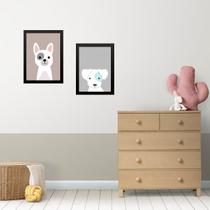 Kit 2 Quadros Infantis Cachorrinhos 33x24cm - com vidro Kit 2 Quadros Infantis Cachorrinhos 33x24cm - com vidro