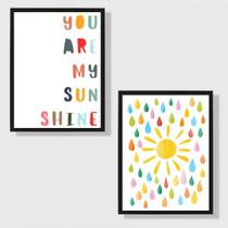 Kit 2 Quadros Infantis My Sunshine 24x18cm Kit 2 Quadros Infantis My Sunshine 24x18cm