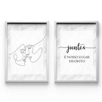 Kit 2 Quadros Juntos É O Nosso Lugar Favorito Laços Casal
