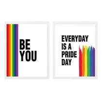 Kit 2 Quadros Lgbt Everyday Be You 45X34Cm - Com Vidro