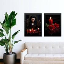 Kit 2 Quadros Maria Padilha Das Almas 33X24Cm Kit 2 Quadros Maria Padilha Das Almas 33X24Cm