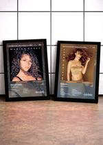 Kit 2 Quadros Mariah Care+But C/ Vidro, Moldura Preta Tam:A4