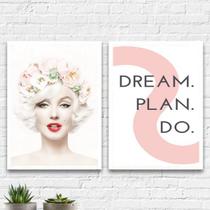 Kit 2 Quadros Marilyn Dream Plan Do 33x24cm