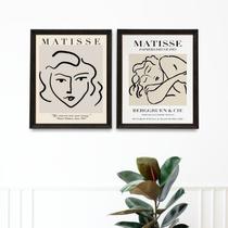Kit 2 Quadros Matisse Monocromático - Mulheres 24x18cm