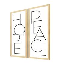 Kit 2 Quadros Minimalista Motivação Esperança Paz Moderno
