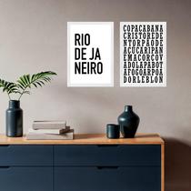 Kit 2 Quadros Minimalistas Rio De Janeiro - Caça Palavras 24x18cm Kit 2 Quadros Minimalistas Rio De Janeiro - Caça Palavras 24x18cm