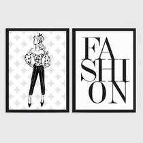 Kit 2 Quadros Moda Feminina Fashion 24x18cm