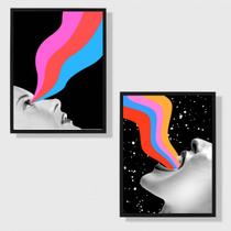 Kit 2 Quadros Mulheres Arco-íris 33x24cm Kit 2 Quadros Mulheres Arco-íris 33x24cm