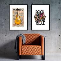 Kit 2 Quadros Music Rock - 60x48cm Kit 2 Quadros Music Rock - 60x48cm