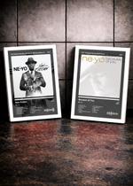 Kit 2 Quadros Ne Yo Non+Beca C/ Vidro, Moldura Branca Tam:A4