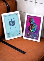 Kit 2 Quadros New Order M+Te C/ Vidro, Moldura Branca Tam:A4 Kit 2 Quadros New Order M+Te C/ Vidro, Moldura Branca Tam:A4