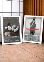Kit 2 Quadros New Order P+Ge C/ Vidro, Moldura Branca Tam:A4