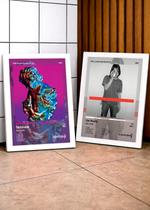 Kit 2 Quadros New Order T+Ge C/ Vidro, Moldura Branca Tam:A4