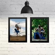Kit 2 Quadros Ogum - Menino e Homem 33x24cm - com vidro Kit 2 Quadros Ogum - Menino e Homem 33x24cm - com vidro