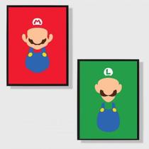 Kit 2 Quadros Os Clássicos Do Vídeo Game 24X18Cm