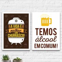 Kit 2 Quadros Para Cantinho Do Churrasco 24x18cm - com vidro Kit 2 Quadros Para Cantinho Do Churrasco 24x18cm - com vidro