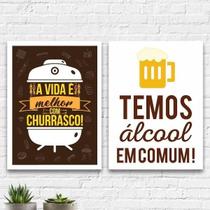Kit 2 Quadros Para Cantinho Do Churrasco 45X34Cm
