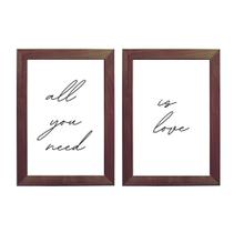 Kit 2 Quadros para casa All you need is love moldura e vidro Kit 2 Quadros para casa All you need is love moldura e vidro