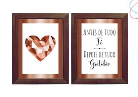 Kit 2 Quadros para casa - Fé e Gratidão Kit 2 Quadros para casa - Fé e Gratidão