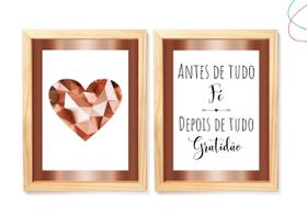 Kit 2 Quadros para casa - Fé e Gratidão