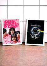 Kit 2 Quadros Pink Floyd Division c/ Vidro e Moldura Branca Tam:A4 Kit 2 Quadros Pink Floyd Division c/ Vidro e Moldura Branca Tam:A4