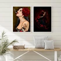 Kit 2 Quadros Pomba Gira Maria Padilha 24x18cm