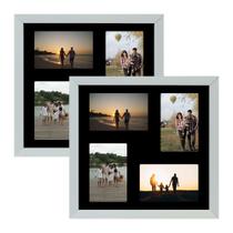 Kit 2 Quadros Porta Retrato Foto 10x15 Paspatur Preto 30x30