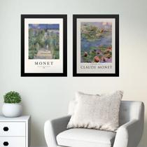 Kit 2 Quadros Posters Arte Claude Monet 33X24Cm