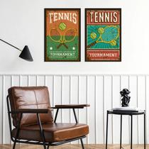 Kit 2 Quadros Posters Tennis Vintage 33x24cm