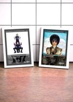 Kit 2 Quadros Prince &3R+ART C/ Vidro, Moldura Branca Tam:A4