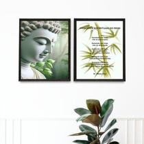 Kit 2 Quadros Princípios Do Reiki - Buda 24X18Cm - Com Vidro Kit 2 Quadros Princípios Do Reiki - Buda 24X18Cm - Com Vidro