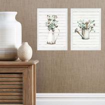 Kit 2 Quadros Provençais Jardinagem 33x24cm