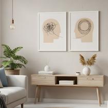 Kit 2 Quadros Psicologia Linhas da Mente 40x60 Moldura Kit 2 Quadros Psicologia Linhas da Mente 40x60 Moldura