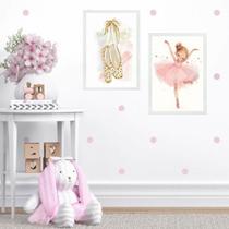 Kit 2 Quadros Quarto De Menina Tema Bailarina 45x34cm