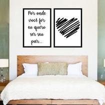 Kit 2 Quadros Quero Ser Seu Par 33X24Cm - Moldura Preta Kit 2 Quadros Quero Ser Seu Par 33X24Cm - Moldura Preta