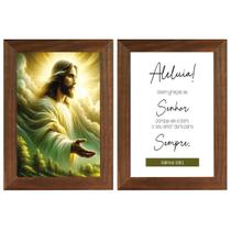 Kit 2 Quadros Religiosos Sagrada Família Jesus Maria José Versículos Bíblicos 40cm
