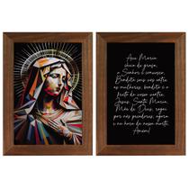 Kit 2 Quadros Religiosos Sagrada Família Jesus Maria José Versículos Bíblicos 40cm