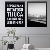 Kit 2 Quadros Rio de Janeiro - Bairros Zona Sul 24x18cm - com vidro Kit 2 Quadros Rio de Janeiro - Bairros Zona Sul 24x18cm - com vidro