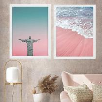 Kit 2 Quadros Rio de Janeiro - Candy Colors 45x34cm - com vidro Kit 2 Quadros Rio de Janeiro - Candy Colors 45x34cm - com vidro