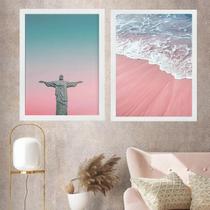 Kit 2 Quadros Rio De Janeiro - Candy Colors 45X34Cm