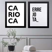 Kit 2 Quadros Rio de Janeiro - CARIOCA ERREJOTA 45x34cm - com vidro Kit 2 Quadros Rio de Janeiro - CARIOCA ERREJOTA 45x34cm - com vidro